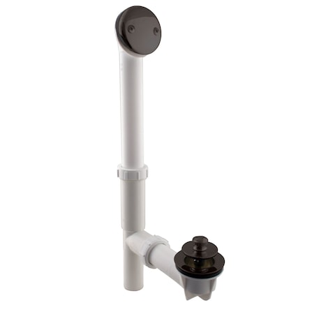 Westbrass White 1-1/2" Tubular Twist & Close Bath Waste in Oil Rubbed Bronze 594244-12